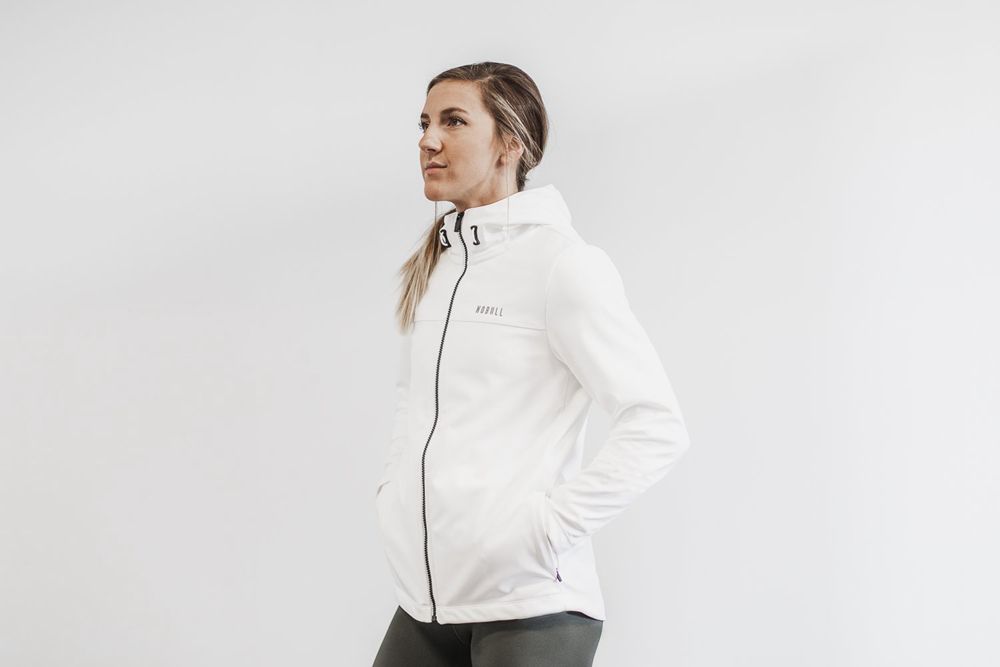 NOBULL Women's Softshell Jackets - Glacier White - Ireland (4670AWORI)